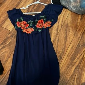 navy blue floral dress